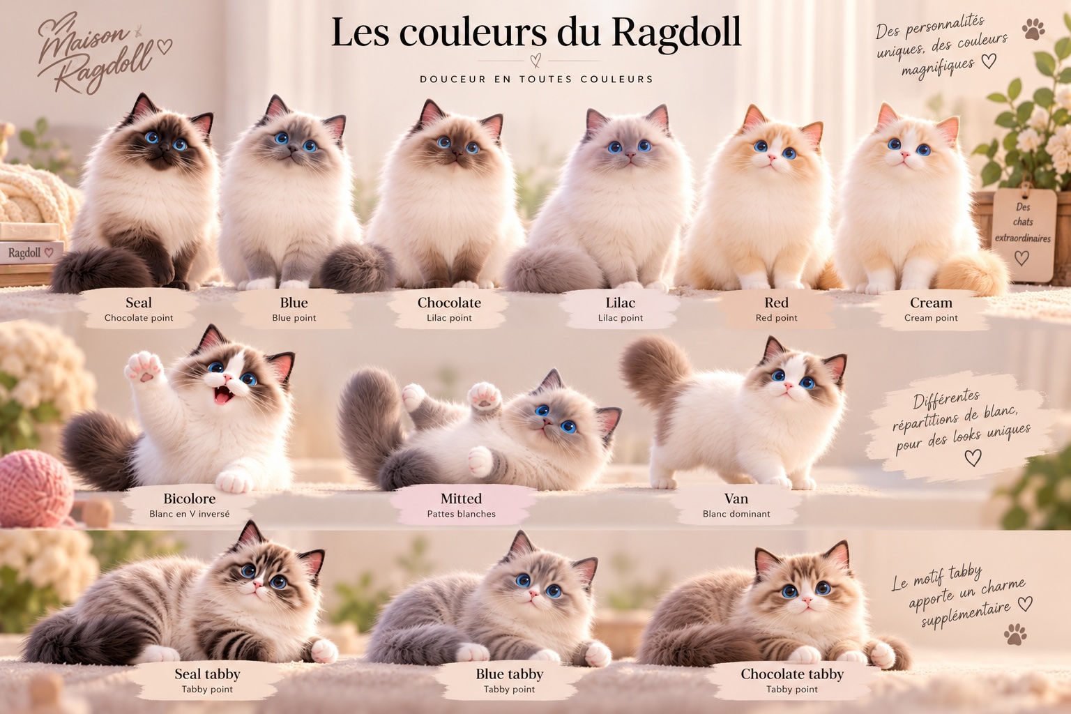 couleurs du ragdoll